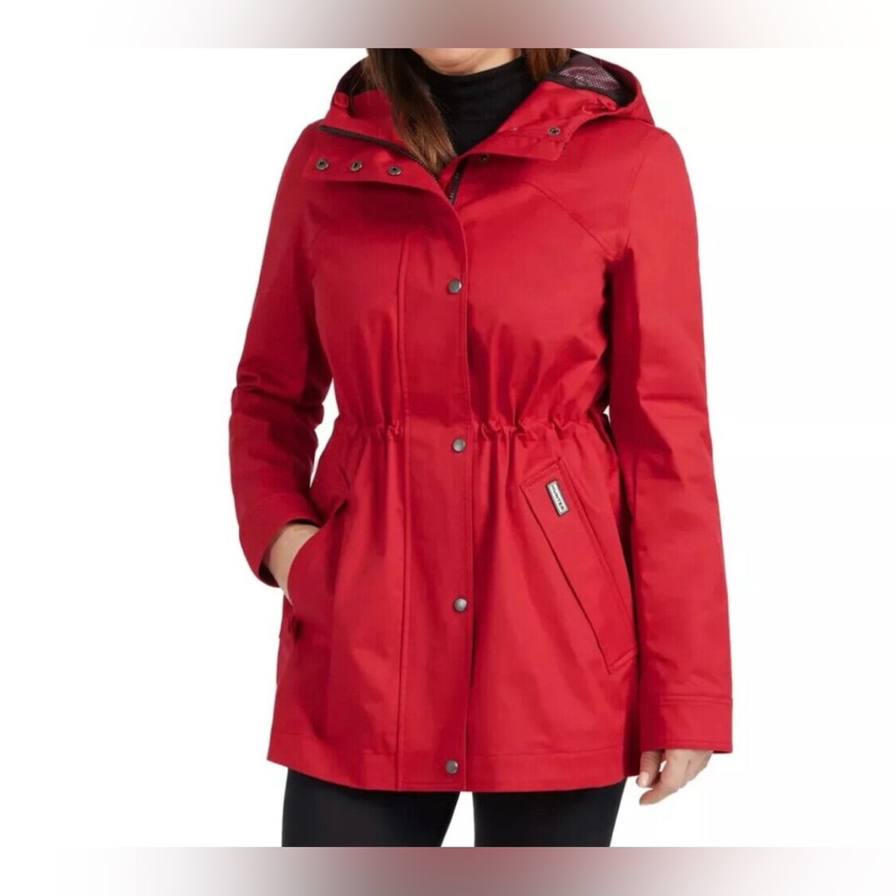 NWOT Hunter Ladies' Water Resistant Cotton Smock Rain Jacket Red small (#588)